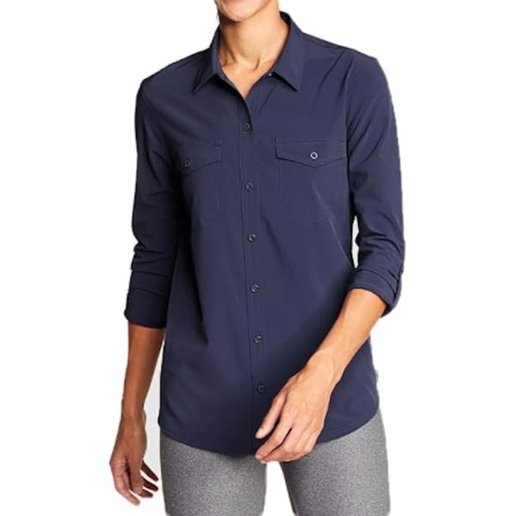 Eddie Bauer Women’s Departure Button Down Long Sleeve - Picture 1 of 6